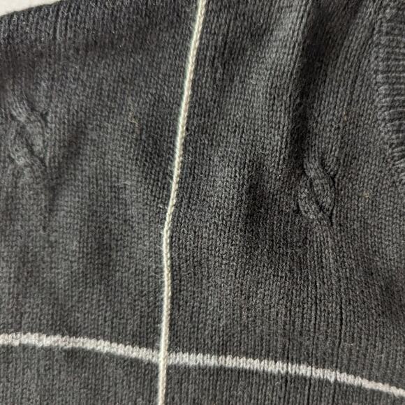 Haggar Black and White Windowpane Plaid Sweater Vest sz XL - Picture 2 of 6